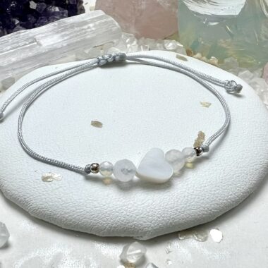 Bransoletka Srebrnej Intuicji z kamienia księżycowego