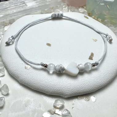 Bransoletka Księżycowego Spokoju z selenitu
