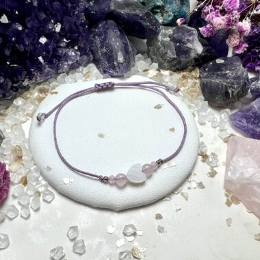 Bransoletka Serca i Światła z kwarcu różowego