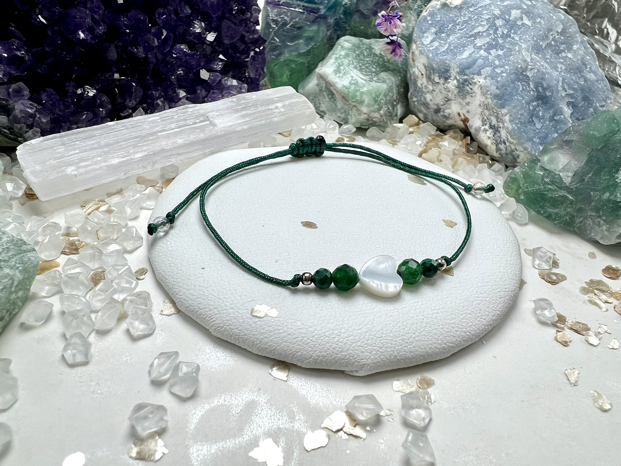 Bransoletka Zielonego Spokoju z jadeitu zielonego