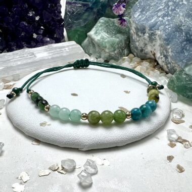 Bransoletka Zielonego Dobrobytu z Zoisytu z Rubinem