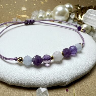 Bransoletka Ryb z Fluorytem i Akwamarynem.