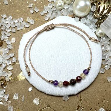 Bransoletka Ognistej Intencji z Granatem i Cytrynem.