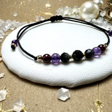 Bransoletka Transformacji i Mocy z Turmalinem i Obsydianem.