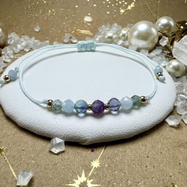 Bransoletka Wodnika z Fluorytem i Kyanitem.