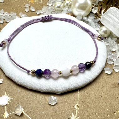 Bransoletka Wagi z Fluorytem i Lapis Lazuli.