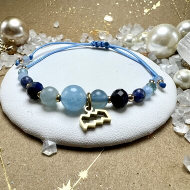 Bransoletka Wizjonerskiego Spokoju z Akwamarynu i Kyanitu.