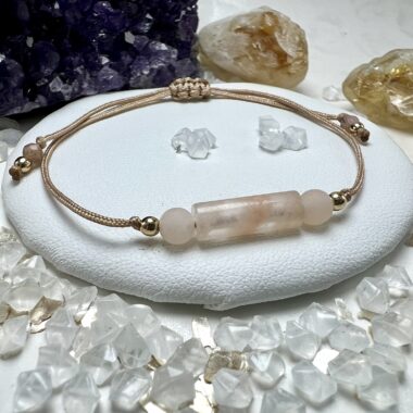 Bransoletka z różowego i brzoskwiniowego Awenturynu.