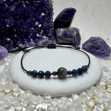 Bransoletka Intuicji i Ochrony z Labradorytu i Szafiru.