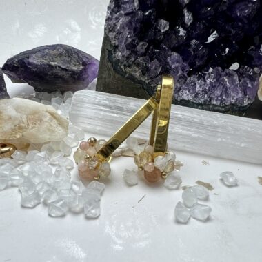 Kolczyki Promienie Słońca z Cytrynu i Kamienia Słonecznego.