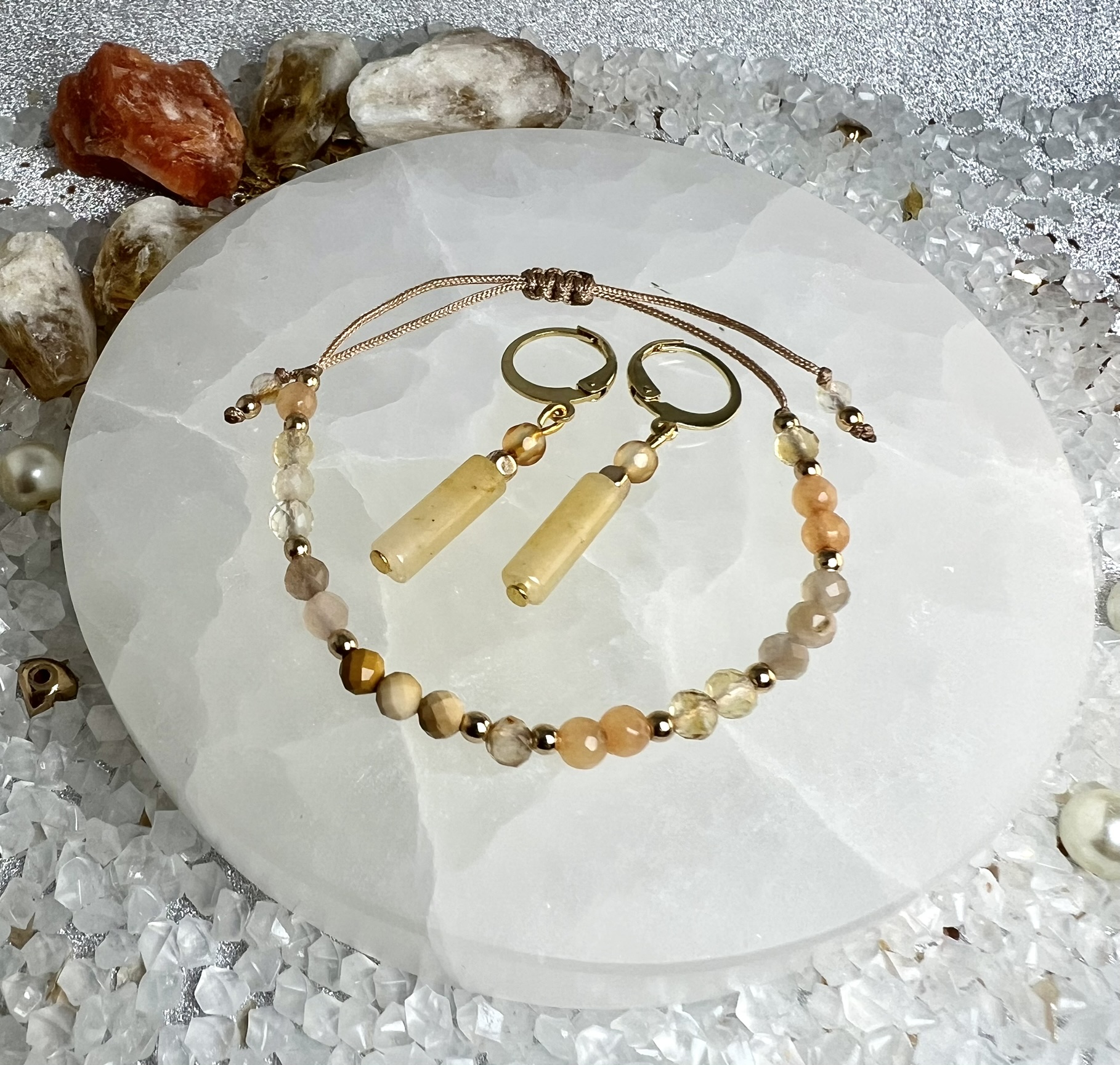 Zestaw „Płomień Obfitości” – Bransoletka + Kolczyki - obrazek 2