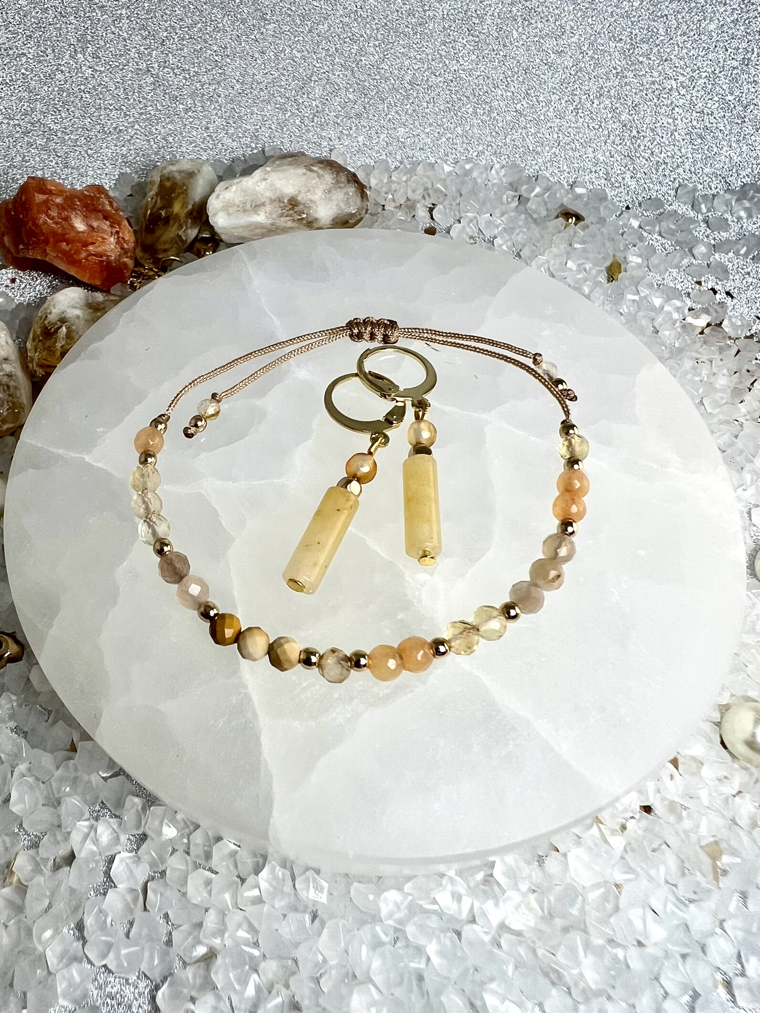 Zestaw „Płomień Obfitości” – Bransoletka + Kolczyki