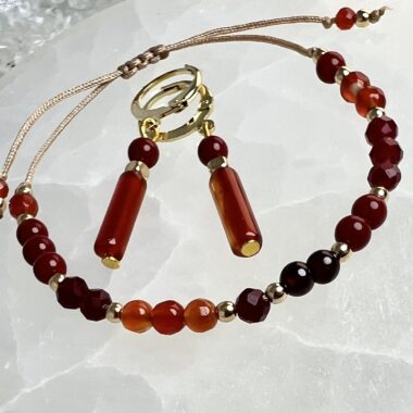 Zestaw „Płomień Harmonii” — kolczyki + bransoletka