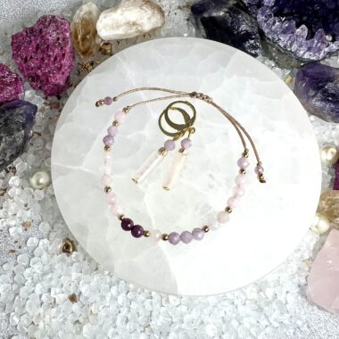 Zestaw „Miękka Siła Serca” – Bransoletka + Kolczyki