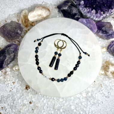 Zestaw „Gwiezdna Cisza” – Bransoletka + Kolczyki