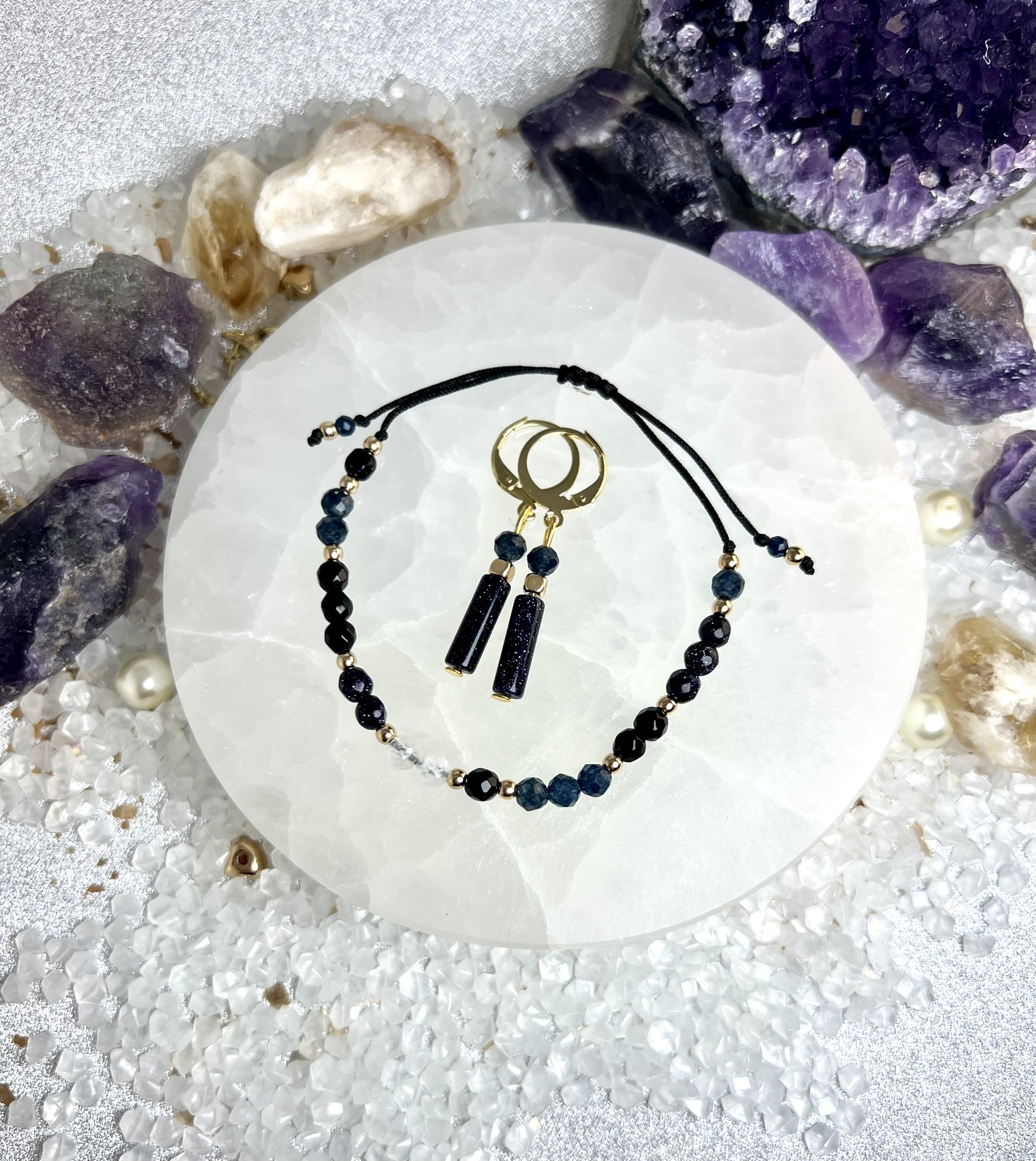 Zestaw „Gwiezdna Cisza” – Bransoletka + Kolczyki