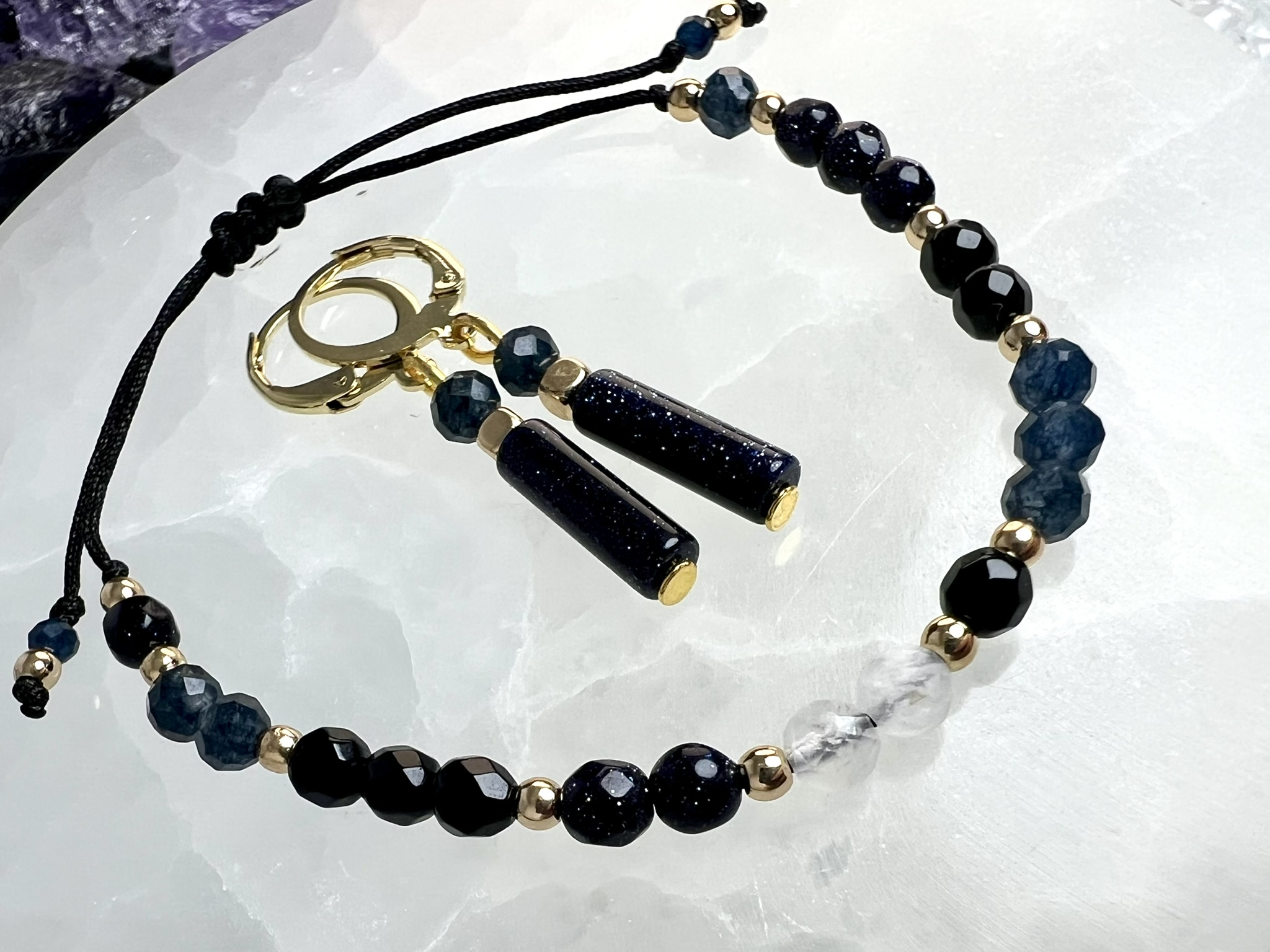 Zestaw „Gwiezdna Cisza” – Bransoletka + Kolczyki - obrazek 5